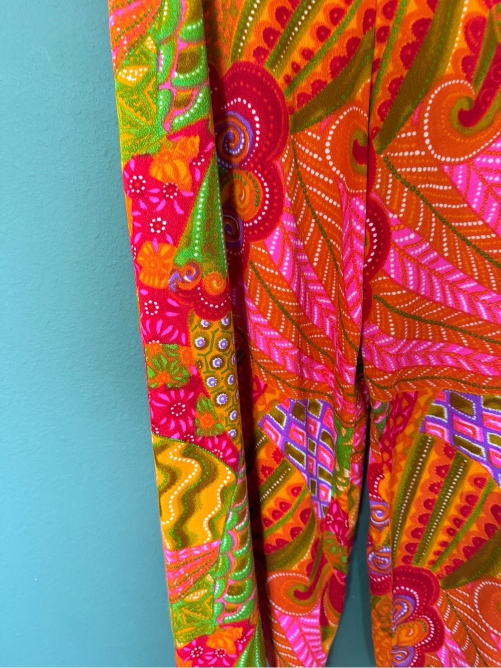 Vintage 1970s Psychedelic Print Wide Leg Jumpsuit - Picture 7 of 15